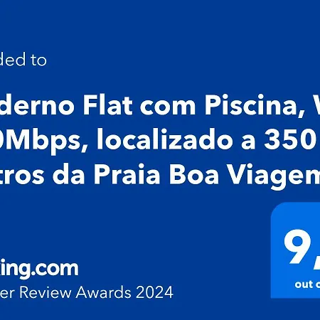 Flat Para 4 Pessoas Em Boa Viagem Com Piscina, Wifi 500Mbps, Localizado A 350 Metros Da Praia Recife Exterior foto